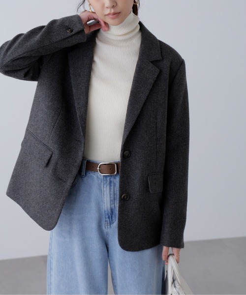 FREE'S MART(フリーズマート)の「◆ウール混オーバーサイズジャケット(テーラードジャケット・レディース・ベージュ系その他/グレー系その他/ブラウン系その他/ブラウン系その他2・SMALL/MEDIUM)」の7枚目の写真