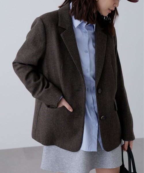 FREE'S MART(フリーズマート)の「◆ウール混オーバーサイズジャケット(テーラードジャケット・レディース・ベージュ系その他/グレー系その他/ブラウン系その他/ブラウン系その他2・SMALL/MEDIUM)」の14枚目の写真