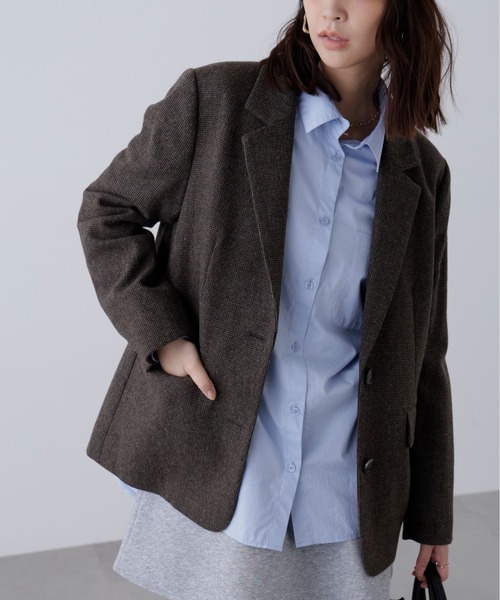 FREE'S MART(フリーズマート)の「◆ウール混オーバーサイズジャケット(テーラードジャケット・レディース・ベージュ系その他/グレー系その他/ブラウン系その他/ブラウン系その他2・SMALL/MEDIUM)」の16枚目の写真