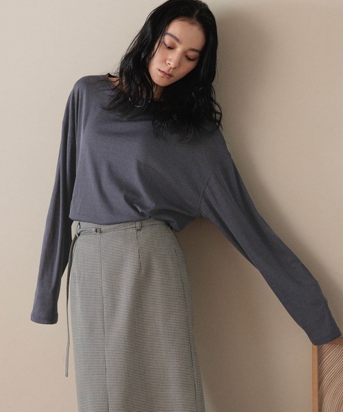 LOWRYS FARM（ローリーズファーム）の「ＵＳＥＦＵＬシアープルオーバー　580950（Tシャツ/カットソー・レディース・ベージュ/ホワイト/ブラウン/ライトグリーン/ピンク/ブラック/チャコールグレー/ブルー/イエロー/グレー/ブルー系その他4・FREE）」の3枚目の写真