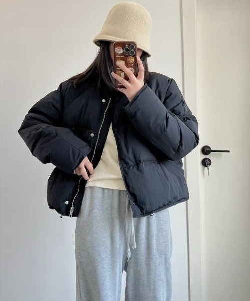 cammie(キャミー)の「中綿ダウンジャケット(ダウンジャケット/コート・レディース・ベージュ/ブラック/オフホワイト・L/M)」の16枚目の写真