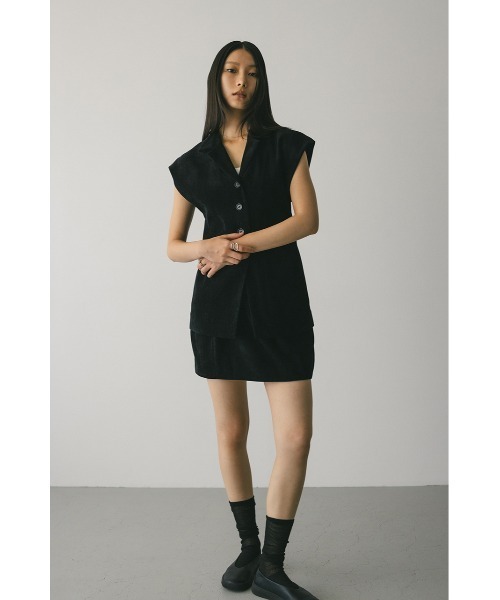 STYLEMIXER(スタイルミキサー)の「ベロアミニスカートパンツ(スカート・レディース・ブラック/ブラウン・SMALL/MEDIUM)」の3枚目の写真