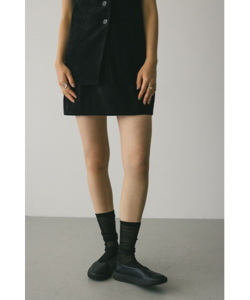 STYLEMIXER(スタイルミキサー)の「ベロアミニスカートパンツ(スカート・レディース・ブラック/ブラウン・SMALL/MEDIUM)」の5枚目の写真