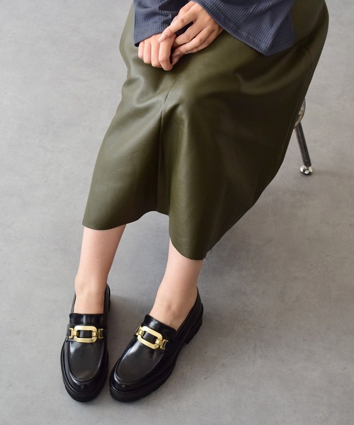 PASCUCCI（パスクッチ）の「【PASCUCCI】ラウンドトウメタルバックルローファー(D51624)（ローファー・レディース・ブラック/ブラック系その他・36/37/38/39/35）」の9枚目の写真