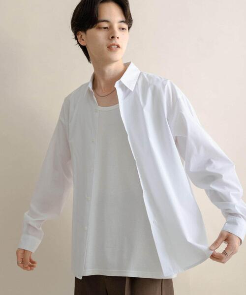 SENSE OF PLACE by URBAN RESEARCH(センスオブプレイスバイアーバンリサーチ)の「『WEB/一部店舗限定』コンフォートレギュラーカラーシャツ(シャツ/ブラウス・メンズ・ホワイト/ブルー/ブラック系その他/ブルー系その他・SMALL/MEDIUM/LARGE/X-LARGE)」の5枚目の写真