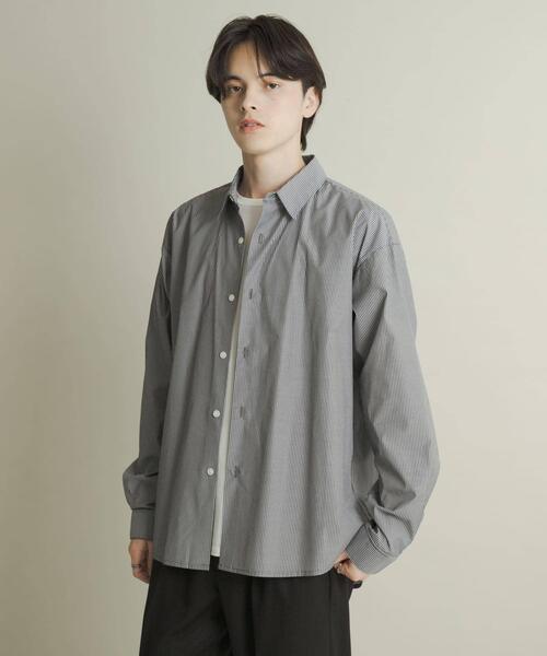 SENSE OF PLACE by URBAN RESEARCH（センスオブプレイスバイアーバンリサーチ）の「『WEB/一部店舗限定』コンフォートレギュラーカラーシャツ（シャツ/ブラウス・メンズ・ホワイト/ブルー/ブラック系その他/ブルー系その他・SMALL/MEDIUM/LARGE/X-LARGE）」の6枚目の写真