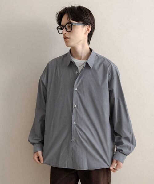 SENSE OF PLACE by URBAN RESEARCH（センスオブプレイスバイアーバンリサーチ）の「『WEB/一部店舗限定』コンフォートレギュラーカラーシャツ（シャツ/ブラウス・メンズ・ホワイト/ブルー/ブラック系その他/ブルー系その他・SMALL/MEDIUM/LARGE/X-LARGE）」の12枚目の写真