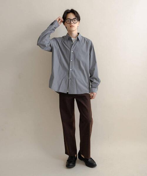 SENSE OF PLACE by URBAN RESEARCH（センスオブプレイスバイアーバンリサーチ）の「『WEB/一部店舗限定』コンフォートレギュラーカラーシャツ（シャツ/ブラウス・メンズ・ホワイト/ブルー/ブラック系その他/ブルー系その他・SMALL/MEDIUM/LARGE/X-LARGE）」の14枚目の写真