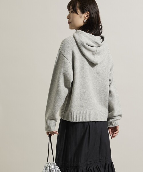 FREAK'S STORE(フリークスストア)の「ポケット付き ニットパーカー/ニットフーディー(ニット/セーター・レディース・ピンク/チャコール/オフホワイト/グレー・フリ-)」の22枚目の写真