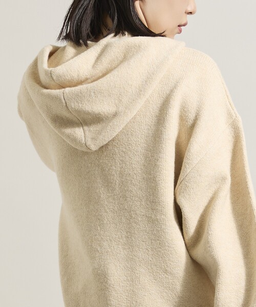 セール】ポケット付き ニットパーカー/ニットフーディー（ニット