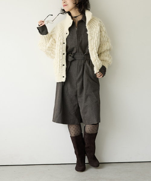 IENA LA BOUCLE(イエナラブークル)の「IENA LA BOUCLE スラブウールハンドニットブルゾン(その他アウター・レディース・アイボリー・FREE)」の2枚目の写真