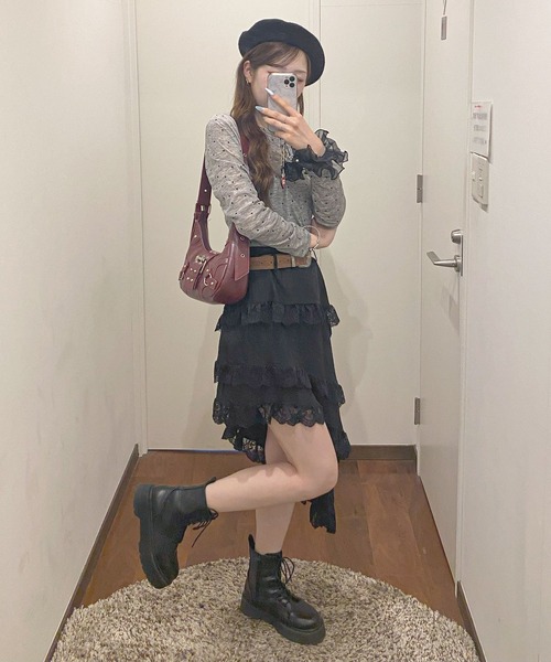 frunco(フランコ)の「ドットシアーロンT(Tシャツ/カットソー・レディース・グレー/アイボリー・FREE)」の20枚目の写真