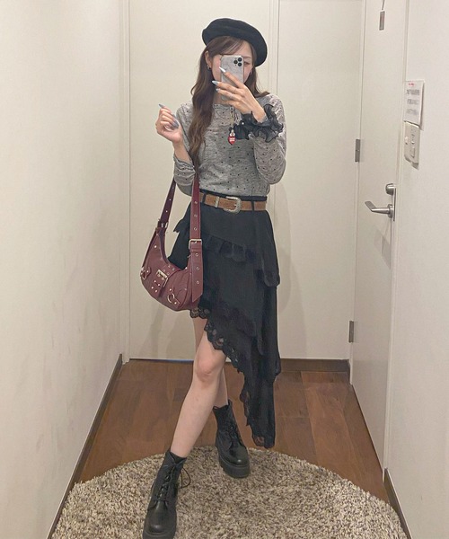 frunco(フランコ)の「ドットシアーロンT(Tシャツ/カットソー・レディース・グレー/アイボリー・FREE)」の19枚目の写真
