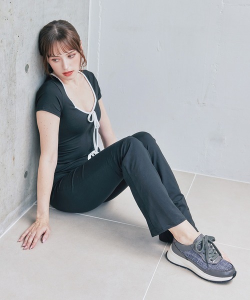 Bridget Birkin（ブリジットバーキン）の「【Bridget Birkin】ビジューレーンコンビスニーカー(555051)（スニーカー・レディース・ブラック系その他/グレー系その他/ベージュ系その他・24/23.5/23/22.5）」の12枚目の写真