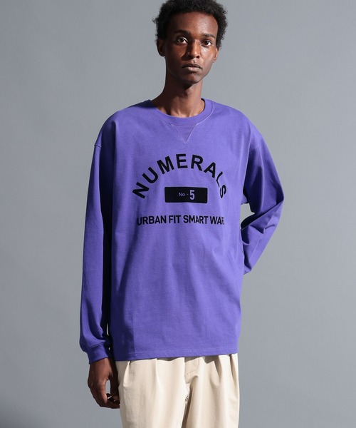 セール】【NUMERALS】カレッジプリントロングスリーブTEE（Tシャツ