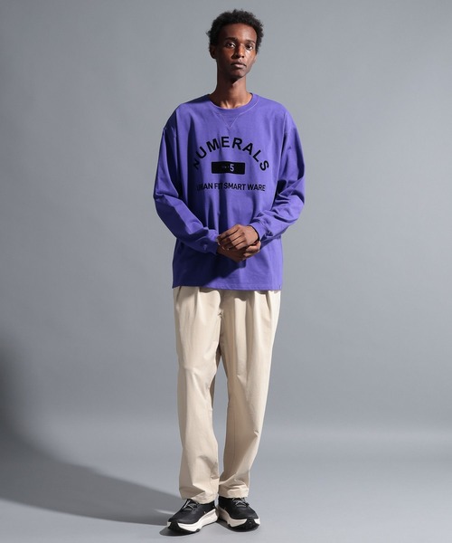 NUMERALS（ヌメラルズ）の「【NUMERALS】カレッジプリントロングスリーブTEE（Tシャツ/カットソー・メンズ・オフホワイト/パープル/ブラック・LARGE/MEDIUM）」の6枚目の写真