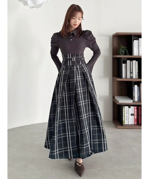 dazzlin（ダズリン）の「シャツカラーコルセットタックワンピース（ワンピース・レディース・チャコールグレー/ネイビー/レッド/アイボリー・SMALL/MEDIUM/X-SMALL）」の12枚目の写真