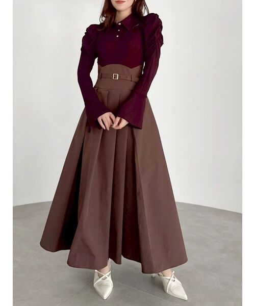 セール】シャツカラーコルセットタックワンピース（ワンピース