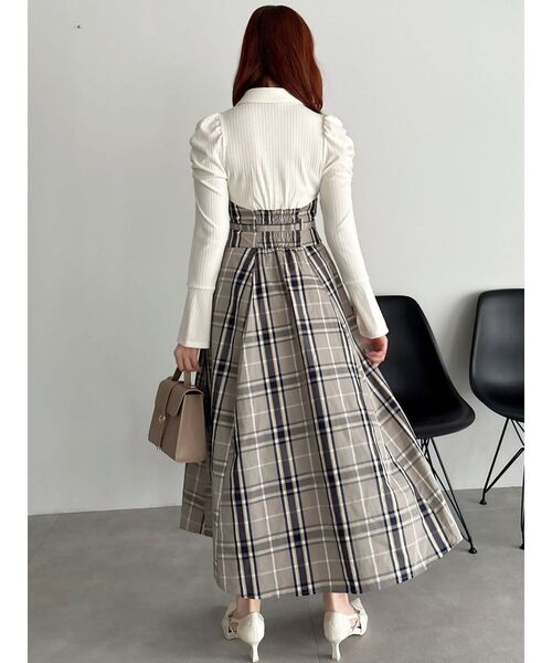 シャツカラーコルセットタックワンピース（ワンピース