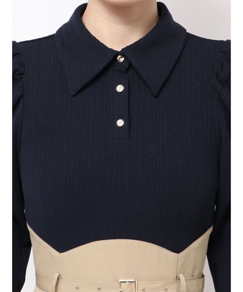 dazzlin シャツカラーコルセットタックワンピース チャコールグレー M dazzlin（ダズリン） ワンピース シャツカラーコルセットタック