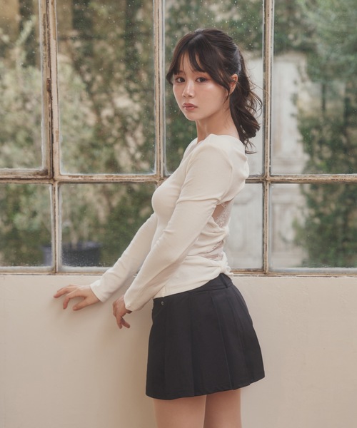 M DOLLY(エムドリー)の「ribbon pocket tempo mini skirt/リボンポケットテンポミニスカート(スカート・レディース・アイボリー/ブラック・S/M)」の9枚目の写真