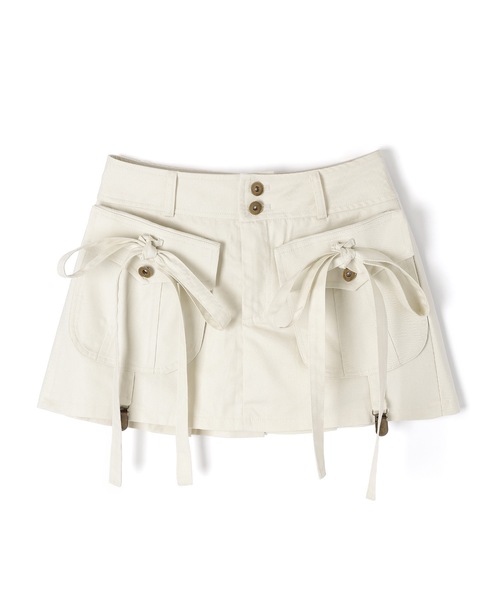 M DOLLY(エムドリー)の「ribbon pocket tempo mini skirt/リボンポケットテンポミニスカート(スカート・レディース・アイボリー/ブラック・S/M)」の11枚目の写真