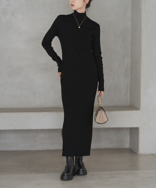 Noble（ノーブル）の「RY/PLリブハイネックロングワンピース