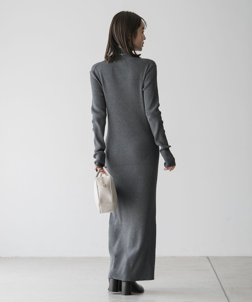 Noble（ノーブル）の「RY/PLリブハイネックロングワンピース