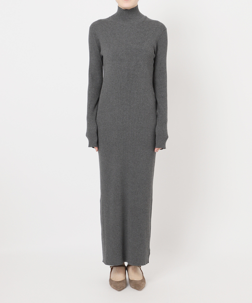 RY/PLリブハイネックロングワンピース（ワンピース）｜NOBLE（ノーブル