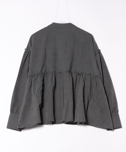 fort point（フォーポイント）の「【C-FORT POINT/フォートポイント】ピーチ起毛 ギャザー ノーカラーシャツ（シャツ/ブラウス・レディース・チャコールグレー/ベージュ/ブラウン/カーキ・FREE）」の5枚目の写真