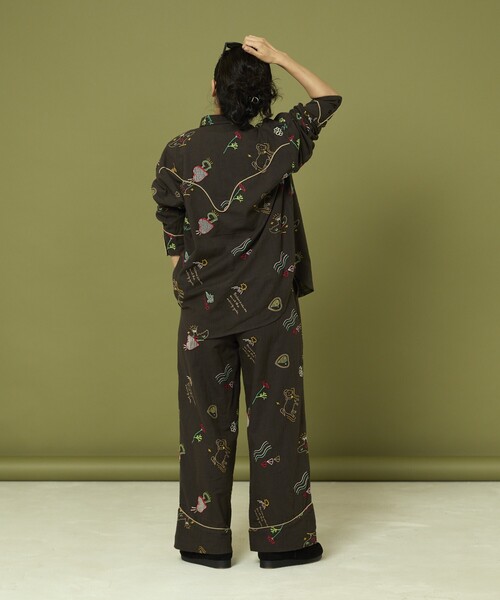 Freada（フリーダ）の「Freada/フリーダ モチーフ刺繍 柄 パンツ（その他パンツ・レディース・ホワイト/スミクロ・ONE SIZE）」の6枚目の写真