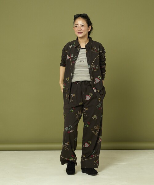 Freada（フリーダ）の「Freada/フリーダ モチーフ刺繍 柄 パンツ（その他パンツ・レディース・ホワイト/スミクロ・ONE SIZE）」の7枚目の写真