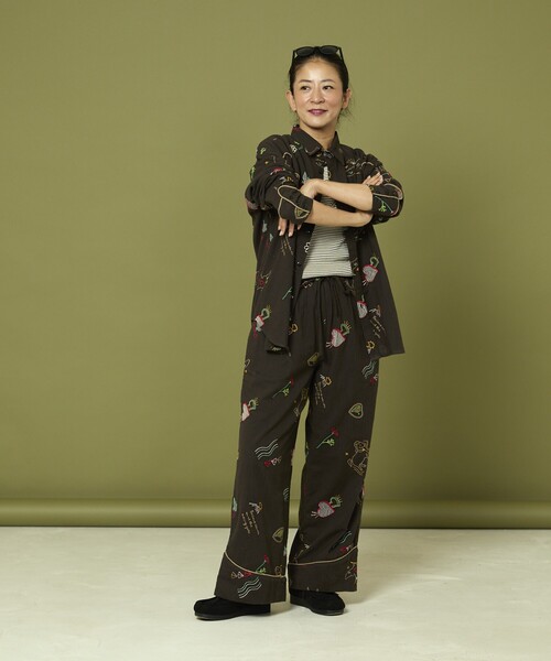 Freada（フリーダ）の「Freada/フリーダ モチーフ刺繍 柄 パンツ（その他パンツ・レディース・ホワイト/スミクロ・ONE SIZE）」の8枚目の写真