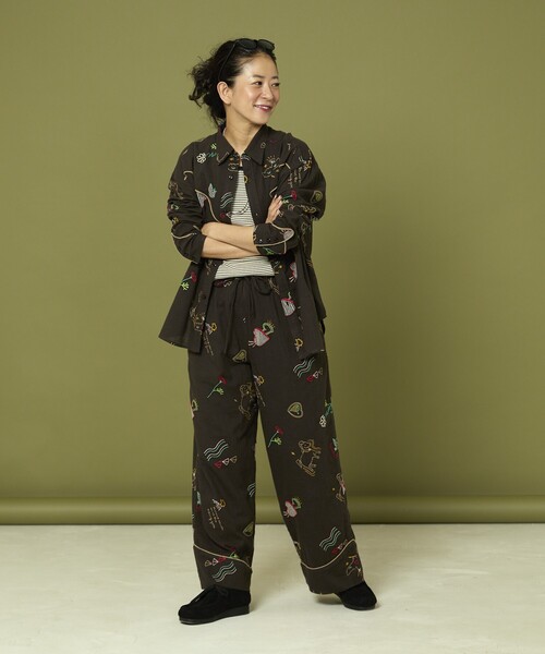 Freada（フリーダ）の「Freada/フリーダ モチーフ刺繍 柄 パンツ（その他パンツ・レディース・ホワイト/スミクロ・ONE SIZE）」の9枚目の写真