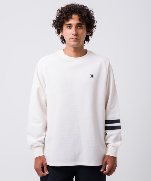 Hurley (ハーレー)の「【Hurley/ハーレー】ヘビーウエイトサーマルロングTシャツ 吸水速乾 オーバーサイズシルエット ワンポイント THERMAL BP LS(Tシャツ/カットソー・メンズ・オフホワイト/ブラック/カーキブラウン/ブラック×イエロー/ブラック×ピンク/ブラック×ブルー・MEDIUM/LARGE/X-LARGE/SMALL)」の1枚目の写真