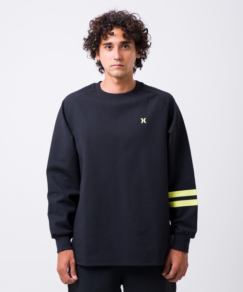 Hurley (ハーレー)の「【Hurley/ハーレー】ヘビーウエイトサーマルロングTシャツ 吸水速乾 オーバーサイズシルエット ワンポイント THERMAL BP LS(Tシャツ/カットソー・メンズ・オフホワイト/ブラック/カーキブラウン/ブラック×イエロー/ブラック×ピンク/ブラック×ブルー・MEDIUM/LARGE/X-LARGE/SMALL)」の4枚目の写真