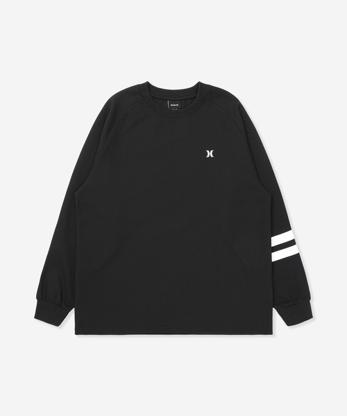 Hurley (ハーレー)の「【Hurley/ハーレー】ヘビーウエイトサーマルロングTシャツ 吸水速乾 オーバーサイズシルエット ワンポイント THERMAL BP LS(Tシャツ/カットソー・メンズ・オフホワイト/ブラック/カーキブラウン/ブラック×イエロー/ブラック×ピンク/ブラック×ブルー・MEDIUM/LARGE/X-LARGE/SMALL)」の2枚目の写真