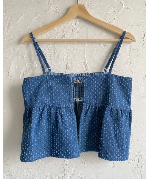 She's Closet(シーズクローゼット)の「ペプラムギャザーデニムキャミソールビスチェ&ワイドデニムパンツセットアップ(セットアップ・レディース・ライトブルー/ブルー/ネイビー/インディゴブルー・FREE)」の13枚目の写真
