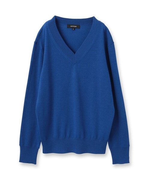 UNTITLED（アンタイトル）の「【洗える/きれいめ】Vネックプルオーバーニット（ニット/セーター・レディース・ブラウン系/ブラック/チャコールグレー/ブルー系その他・48/44/04/02/00）」の7枚目の写真