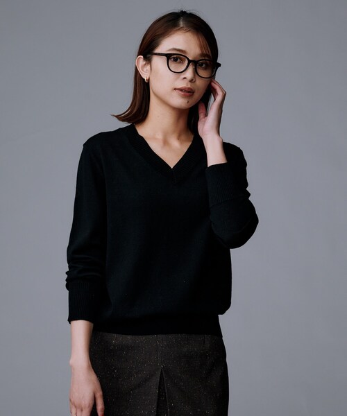 セール】【洗える/きれいめ】Vネックプルオーバーニット（ニット