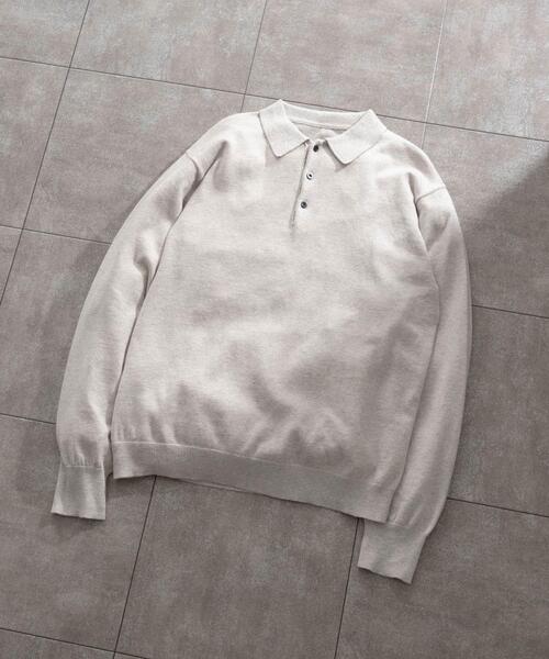 ITEMS URBANRESEARCH(アイテムズ アーバンリサーチ)の「カシミヤ×コットンポロセーター(ニット/セーター・メンズ・ブラック/グレー/モカ/ボルドー・MEDIUM/LARGE)」の3枚目の写真