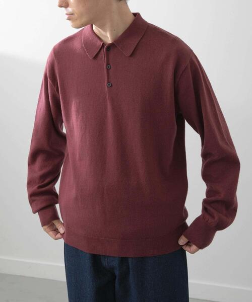 ITEMS URBANRESEARCH(アイテムズ アーバンリサーチ)の「カシミヤ×コットンポロセーター(ニット/セーター・メンズ・ブラック/グレー/モカ/ボルドー・MEDIUM/LARGE)」の10枚目の写真
