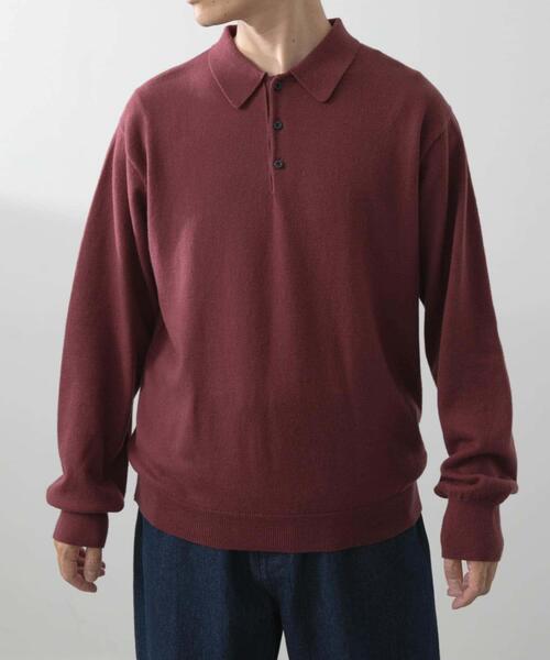 ITEMS URBANRESEARCH(アイテムズ アーバンリサーチ)の「カシミヤ×コットンポロセーター(ニット/セーター・メンズ・ブラック/グレー/モカ/ボルドー・MEDIUM/LARGE)」の11枚目の写真