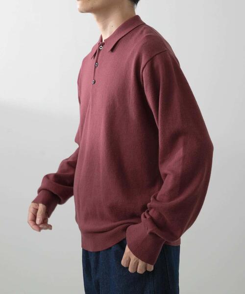 ITEMS URBANRESEARCH(アイテムズ アーバンリサーチ)の「カシミヤ×コットンポロセーター(ニット/セーター・メンズ・ブラック/グレー/モカ/ボルドー・MEDIUM/LARGE)」の12枚目の写真