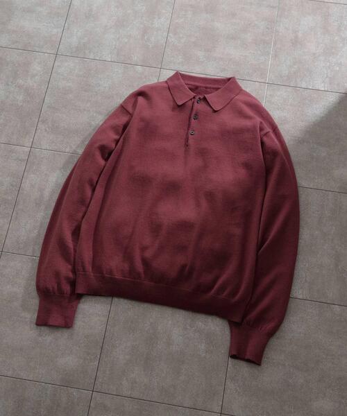 ITEMS URBANRESEARCH(アイテムズ アーバンリサーチ)の「カシミヤ×コットンポロセーター(ニット/セーター・メンズ・ブラック/グレー/モカ/ボルドー・MEDIUM/LARGE)」の15枚目の写真