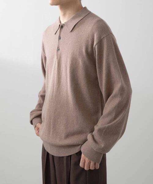 ITEMS URBANRESEARCH(アイテムズ アーバンリサーチ)の「カシミヤ×コットンポロセーター(ニット/セーター・メンズ・ブラック/グレー/モカ/ボルドー・MEDIUM/LARGE)」の20枚目の写真