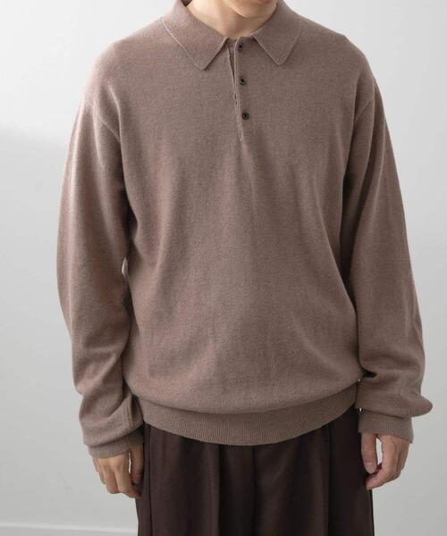 ITEMS URBANRESEARCH(アイテムズ アーバンリサーチ)の「カシミヤ×コットンポロセーター(ニット/セーター・メンズ・ブラック/グレー/モカ/ボルドー・MEDIUM/LARGE)」の22枚目の写真