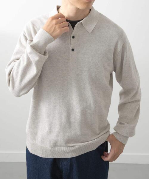 ITEMS URBANRESEARCH(アイテムズ アーバンリサーチ)の「カシミヤ×コットンポロセーター(ニット/セーター・メンズ・ブラック/グレー/モカ/ボルドー・MEDIUM/LARGE)」の5枚目の写真