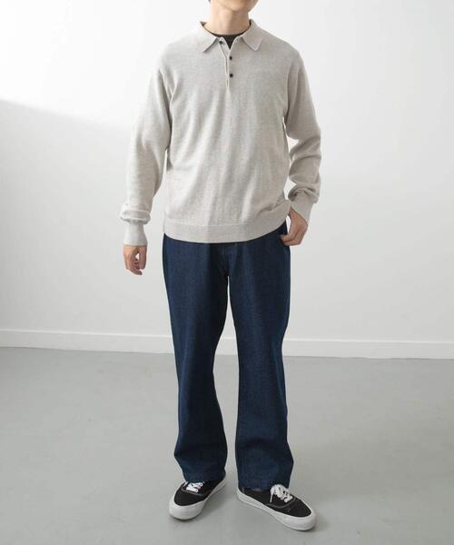 ITEMS URBANRESEARCH(アイテムズ アーバンリサーチ)の「カシミヤ×コットンポロセーター(ニット/セーター・メンズ・ブラック/グレー/モカ/ボルドー・MEDIUM/LARGE)」の8枚目の写真