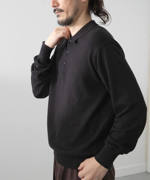 ITEMS URBANRESEARCH(アイテムズ アーバンリサーチ)の「カシミヤ×コットンポロセーター(ニット/セーター・メンズ・ブラック/グレー/モカ/ボルドー・MEDIUM/LARGE)」の11枚目の写真